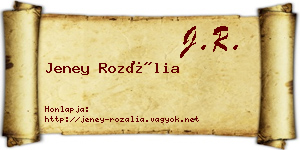 Jeney Rozália névjegykártya